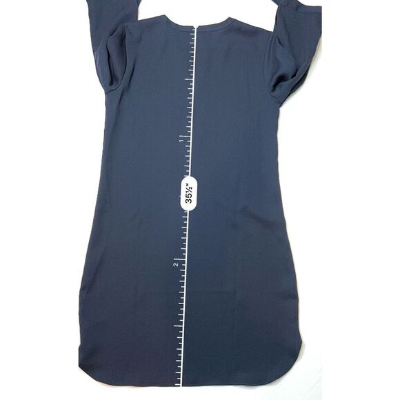 Donna Ricco New York Blue Tie Sleeve Shift Dress 2 NWOT Night Out Shirttail Hem - Picture 7 of 10